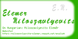 elemer miloszavlyevits business card