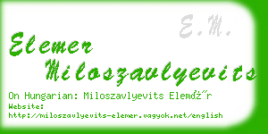 elemer miloszavlyevits business card